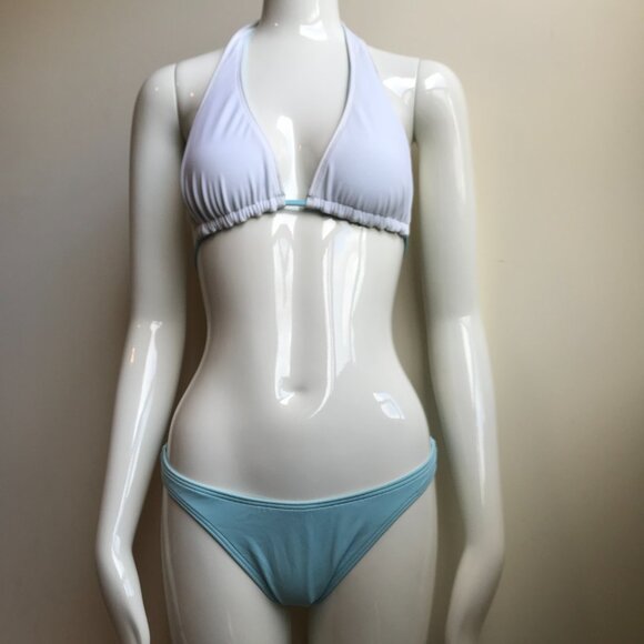 Billabong surf blue reversible halter top low rise bikini set - Picture 8 of 10